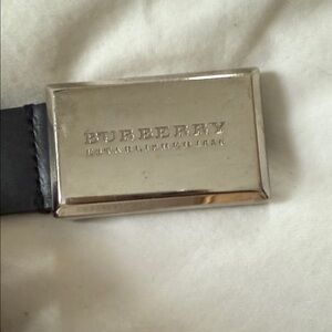 Burberry Black Belt with Silver Buckle